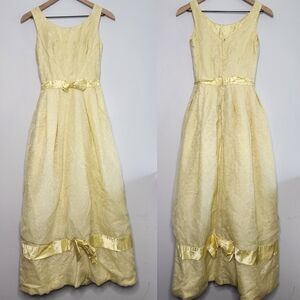60s Vintage Yellow Prom Dress